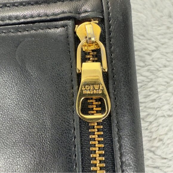 LOEWE Anagram Leather Bifold Long Wallet Black - Picture 9 of 15